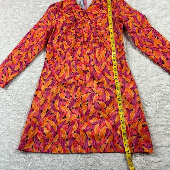 Union Ladies Wear Mod Retro feather print a line mini dress, size med - Picture 4 of 7